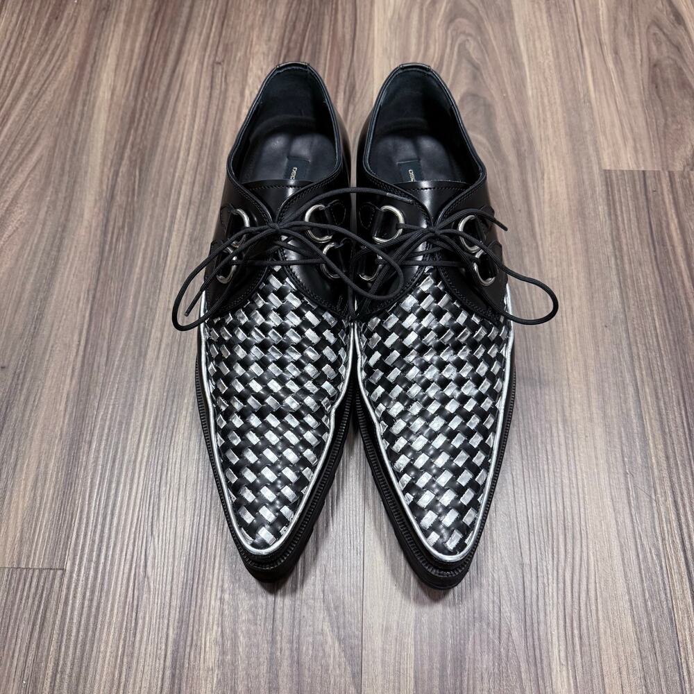DSQUARED2 Rare Runway Lace Up Shoes Black Silver EU 41.5